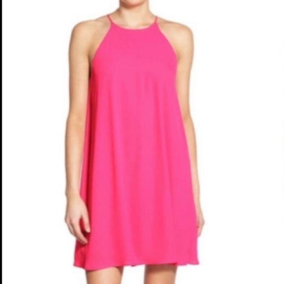 Everly High Neck Trapeze Pink Dress Size L - Picture 1 of 13